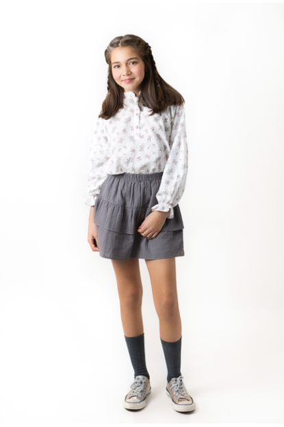 BLUSA ROMÁNTICA FLORECITAS ROSA - OSAMORE