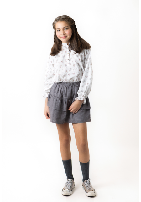 BLUSA ROMÁNTICA FLORECITAS ROSA - OSAMORE