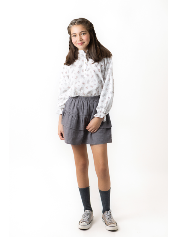 BLUSA ROMÁNTICA FLORECITAS ROSA - OSAMORE