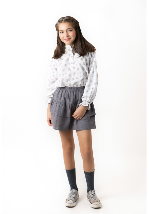 BLUSA ROMÁNTICA FLORECITAS ROSA - OSAMORE