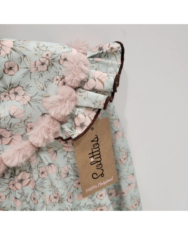 VESTIDO FLORES VERDE AGUA - LOLITTOS