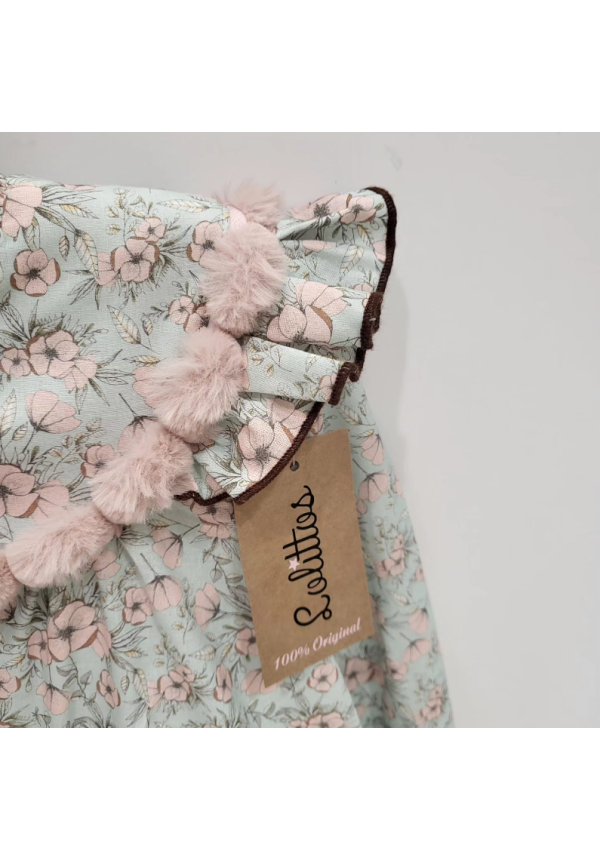 VESTIDO FLORES VERDE AGUA - LOLITTOS