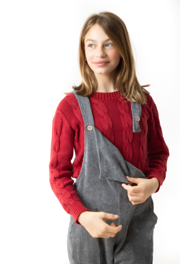 JERSEY TRENZAS GUINDA - OSAMORE