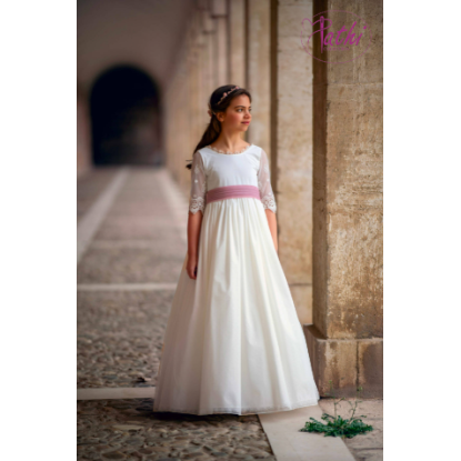 VESTIDO PLUMETI TUL MEDIA MANGA PUNTILLA - PATHI VESTIDO PLUMETI TUL MEDIA MANGA PUNTILLA - PATHI