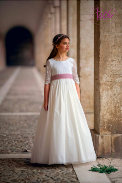 VESTIDO PLUMETI TUL MEDIA MANGA PUNTILLA - PATHI