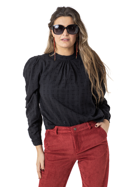 BLUSA HOMBRERA NEGRA - OSAMORE