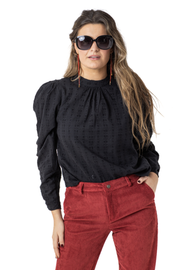 BLUSA HOMBRERA NEGRA - OSAMORE