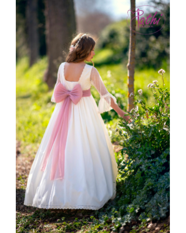 VESTIDO TUL BORDADO MEDIA MANGA - PATHI