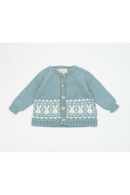 CHAQUETA AZUL CONEJOS . MEBI