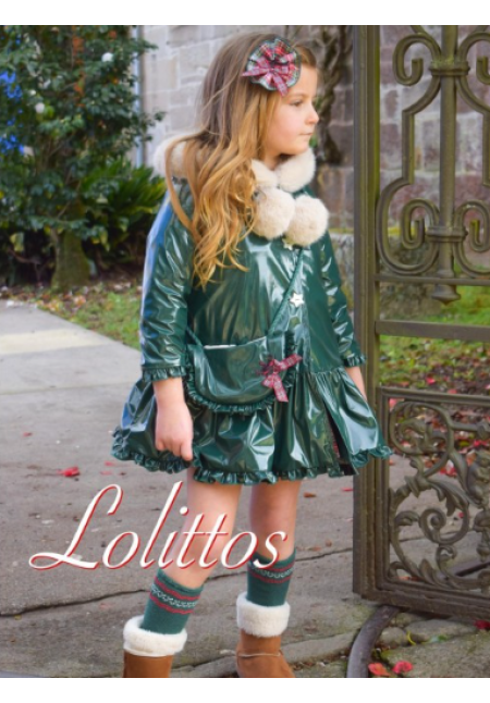 ABRIGO CHAROL ACEBO VERDE BOTELLA - LOLITTOS