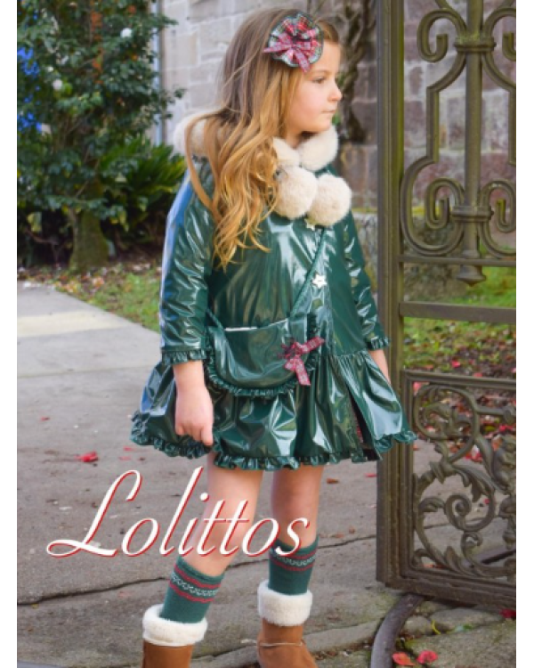 ABRIGO CHAROL ACEBO VERDE BOTELLA - LOLITTOS