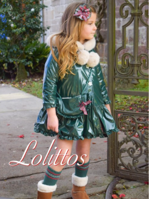 ABRIGO CHAROL ACEBO VERDE BOTELLA - LOLITTOS