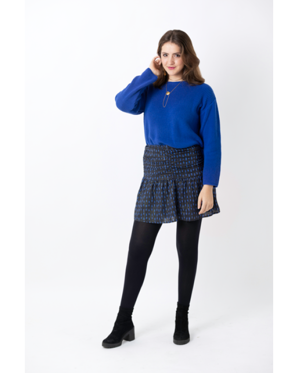 FALDA CORTA NEGRA ROMBO AZUL - OSAMORE