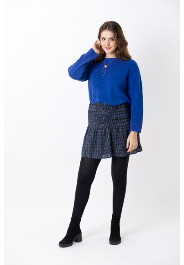 FALDA CORTA NEGRA ROMBO AZUL - OSAMORE