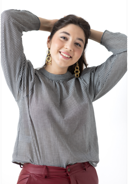 BLUSA VICHY NEGRO/BLANCO - OSAMORE