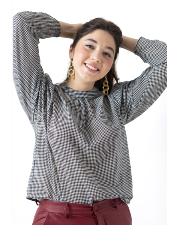 BLUSA VICHY NEGRO/BLANCO - OSAMORE