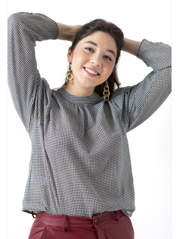 BLUSA VICHY NEGRO/BLANCO - OSAMORE