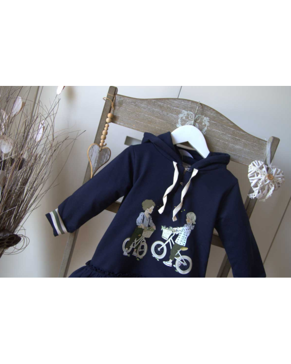 JESUSITO FELPA AZUL CON GORRO - MON PETIT BONBON