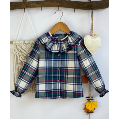 CAMISA CUADROS AZUL/VERDE - MON PETIT BONBON