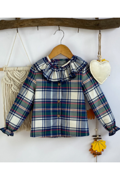 CAMISA CUADROS AZUL/VERDE - MON PETIT BONBON