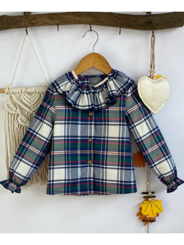 CAMISA CUADROS AZUL/VERDE - MON PETIT BONBON