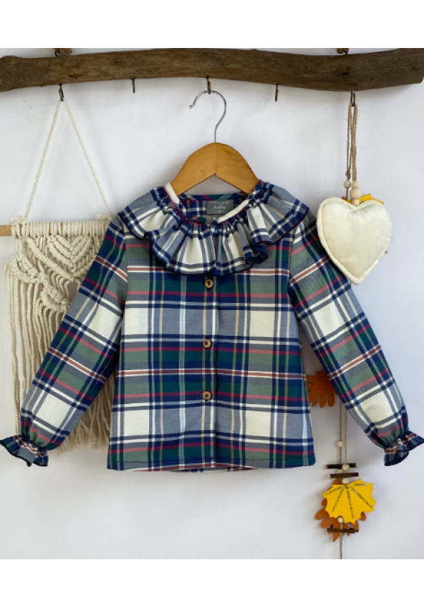 CAMISA CUADROS AZUL/VERDE - MON PETIT BONBON