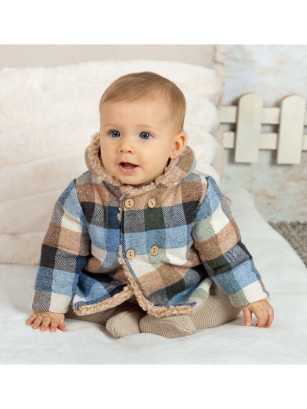 CHAQUETÓN CAPUCHA CUADROS - MEBI