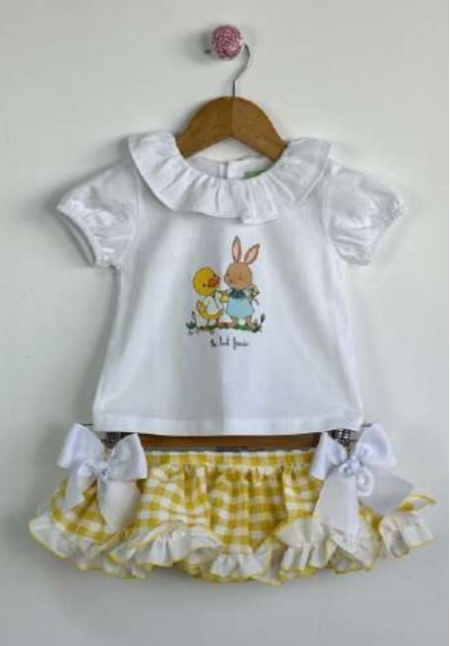 CAMISETA + BRAGUITA VICHY AMARILLO - PIO PIO
