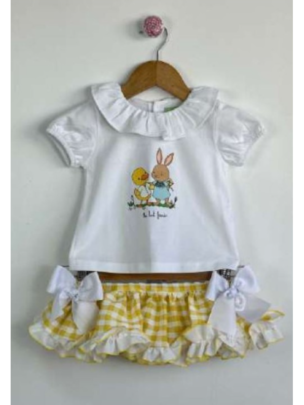 CAMISETA + BRAGUITA VICHY AMARILLO - PIO PIO