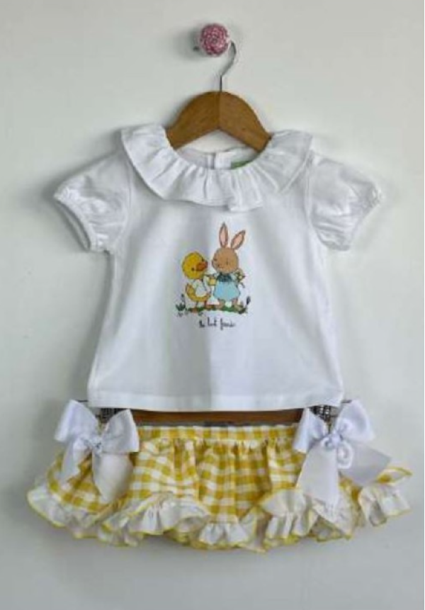 CAMISETA + BRAGUITA VICHY AMARILLO - PIO PIO