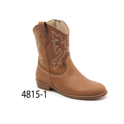 BOTA SERRAJE VISÓN PIEL BORDADO BEIG - CONFETTI