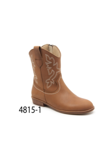 BOTA SERRAJE VISÓN PIEL BORDADO BEIG - CONFETTI