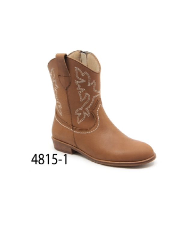 BOTA SERRAJE VISÓN PIEL BORDADO BEIG - CONFETTI