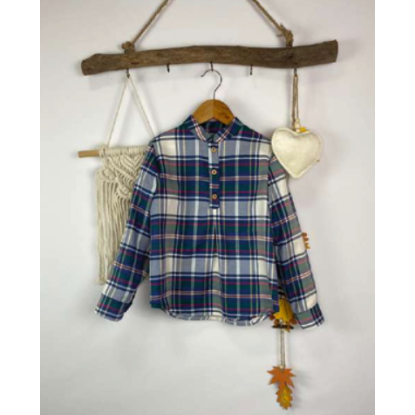 CAMISA CUADROS AZUL/VERDE - MON PETIT BONBON
