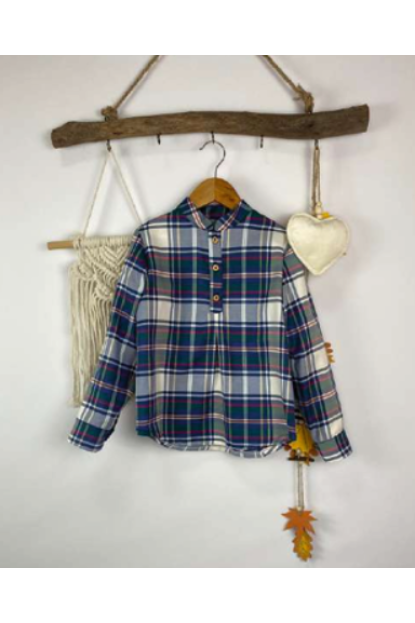 CAMISA CUADROS AZUL/VERDE - MON PETIT BONBON