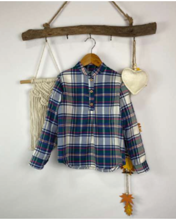 CAMISA CUADROS AZUL/VERDE - MON PETIT BONBON