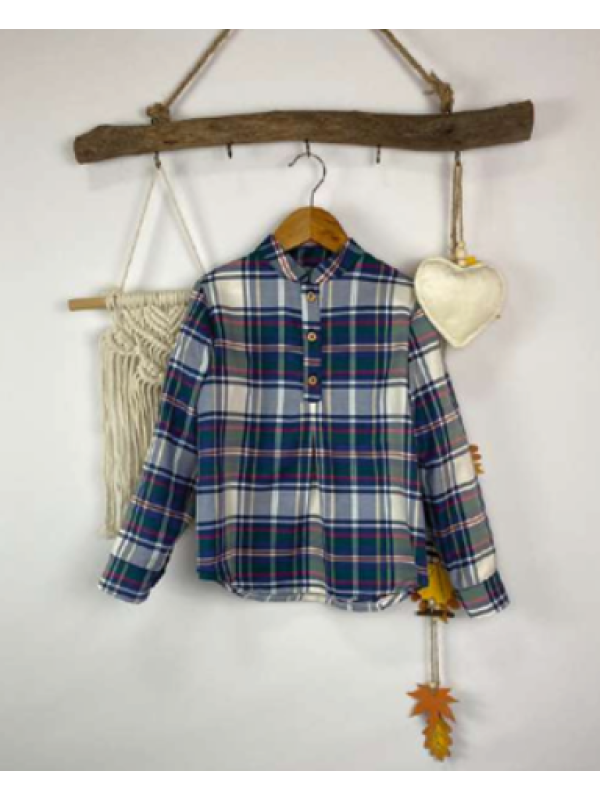 CAMISA CUADROS AZUL/VERDE - MON PETIT BONBON