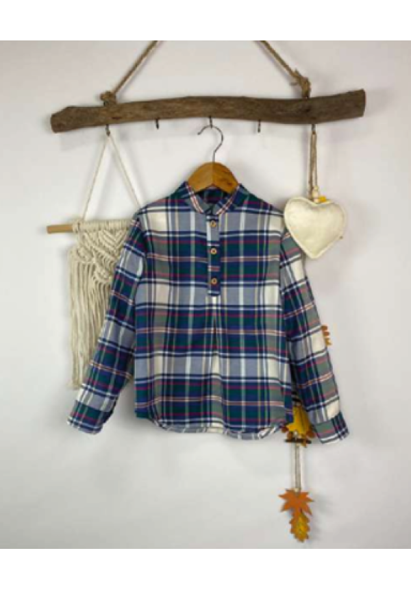 CAMISA CUADROS AZUL/VERDE - MON PETIT BONBON