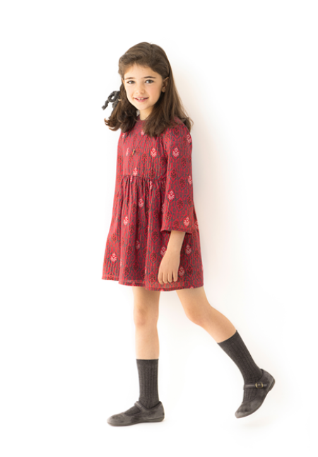VESTIDO GUINDA RAYA LUREX - OSAMORE