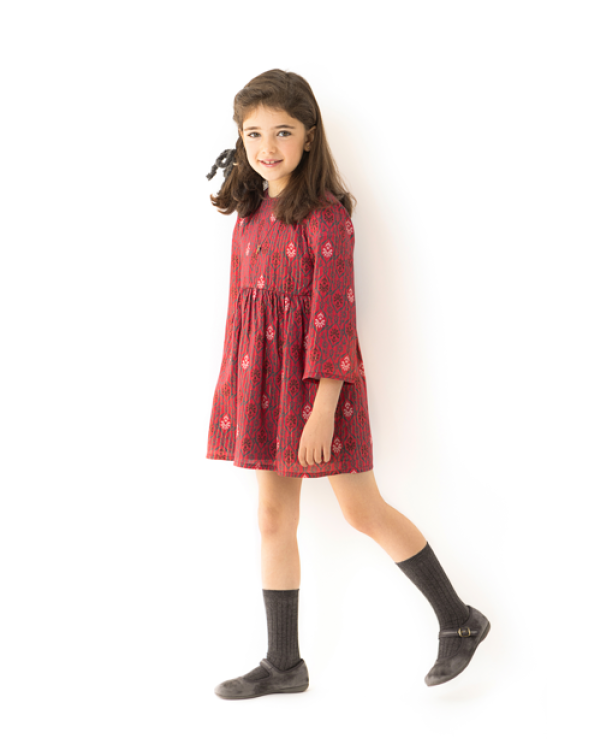 VESTIDO GUINDA RAYA LUREX - OSAMORE