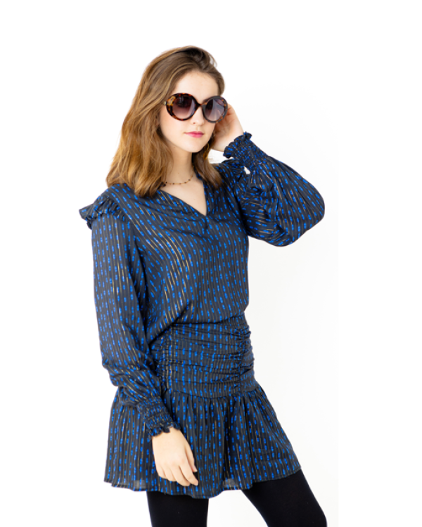 FALDA CORTA NEGRA ROMBO AZUL - OSAMORE