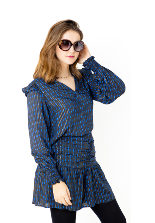 FALDA CORTA NEGRA ROMBO AZUL - OSAMORE
