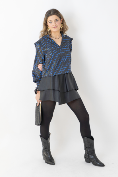 FALDA CORTA PIEL NEGRA - OSAMORE