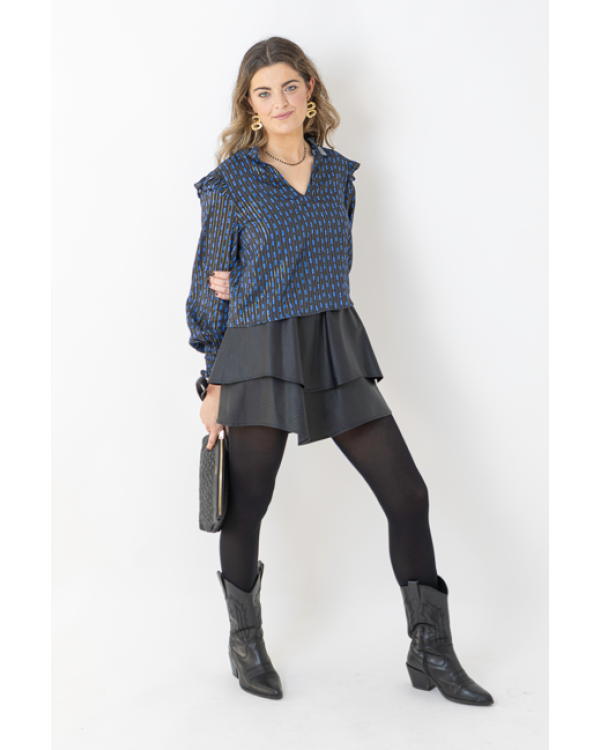 FALDA CORTA PIEL NEGRA - OSAMORE