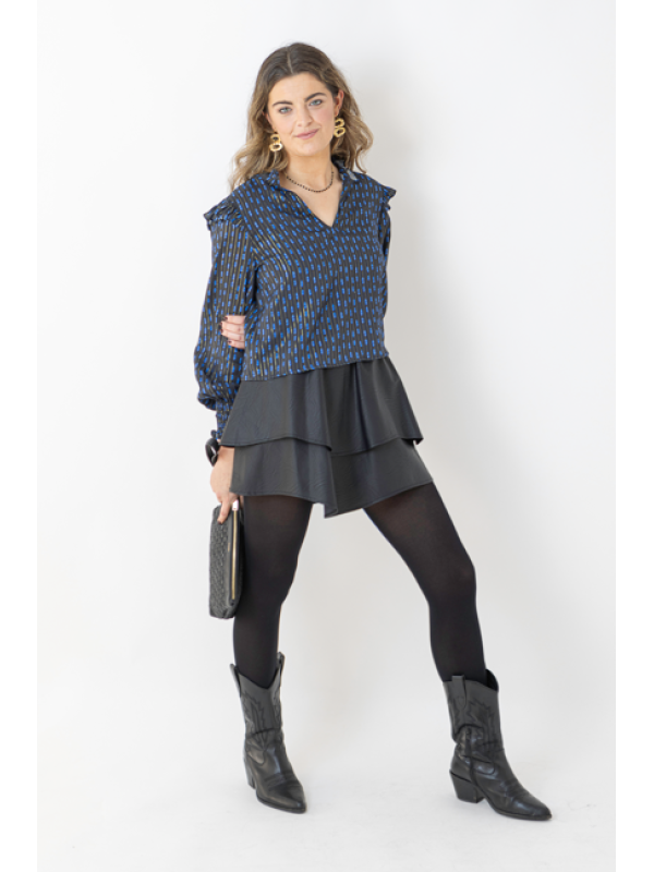 FALDA CORTA PIEL NEGRA - OSAMORE