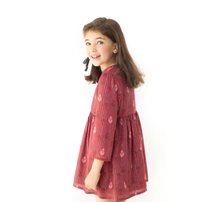 VESTIDO GUINDA RAYA LUREX - OSAMORE