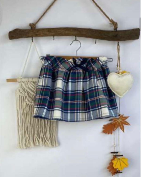 FALDA CUADROS AZUL/VERDE - MON PETIT BONBON