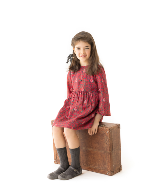 VESTIDO GUINDA RAYA LUREX - OSAMORE