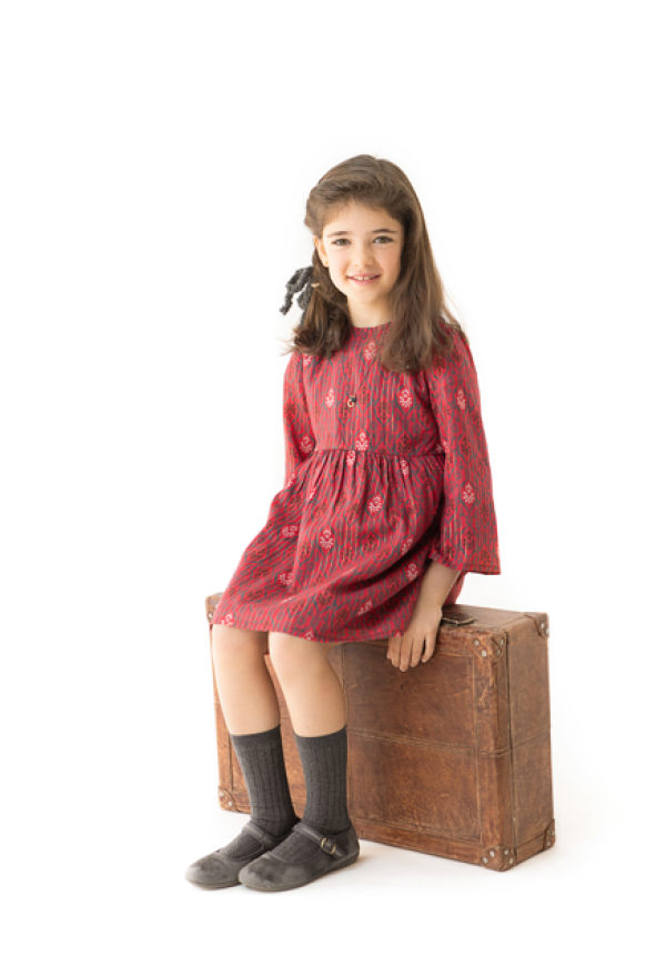 VESTIDO GUINDA RAYA LUREX - OSAMORE