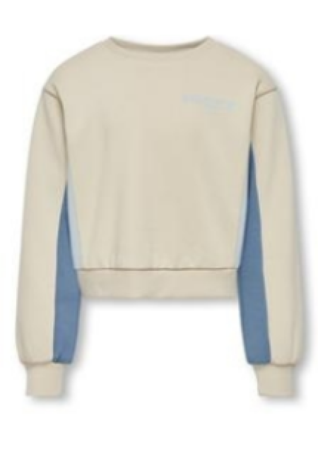SUDADERA BEIG MANGAS AZUL - ONLY